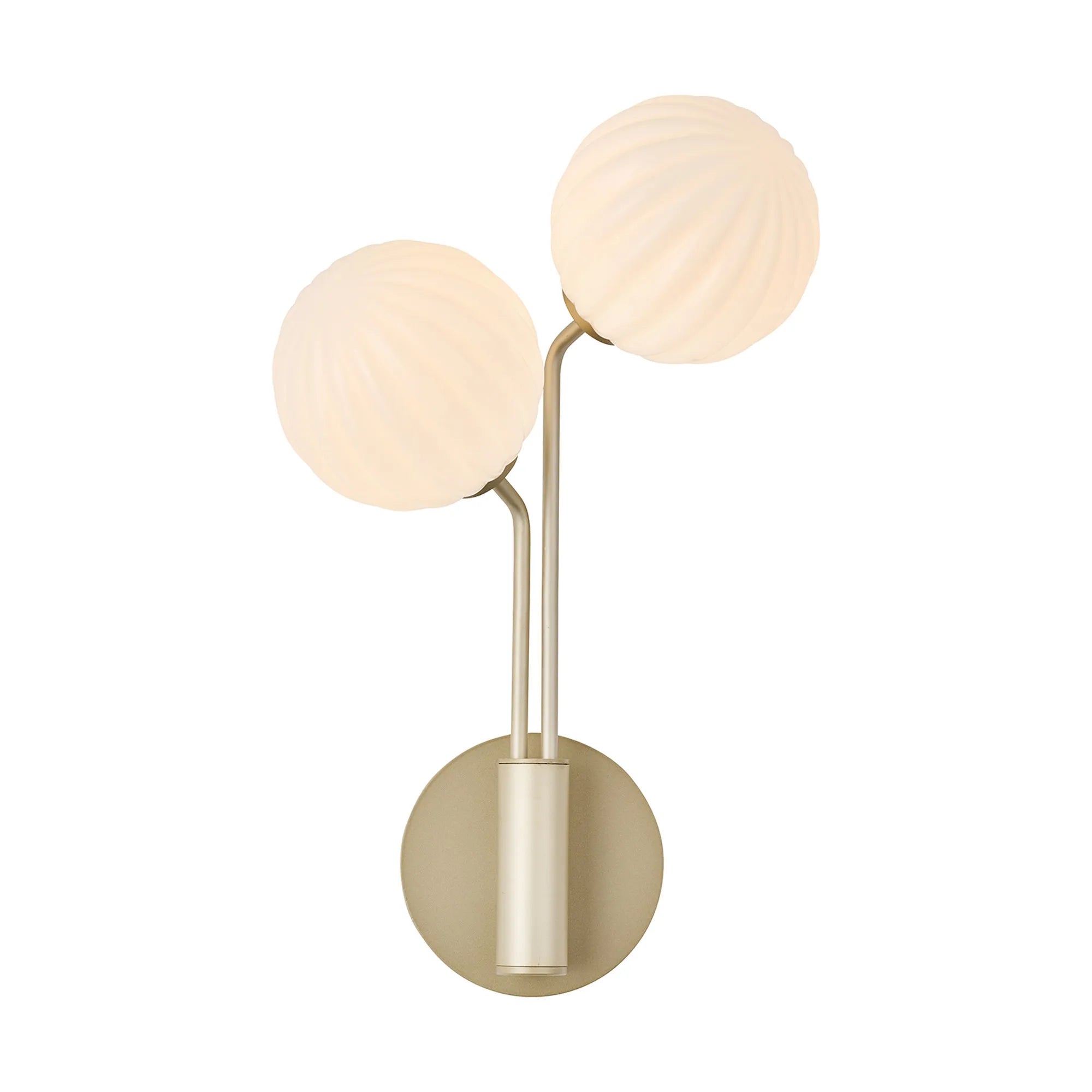 Caledon Wall Light, 2 Light G9, Light Painted Beige- Various Glass Finishes