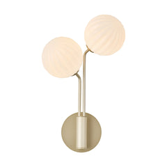 Caledon Wall Light, 2 Light G9, Light Painted Beige- Various Glass Finishes