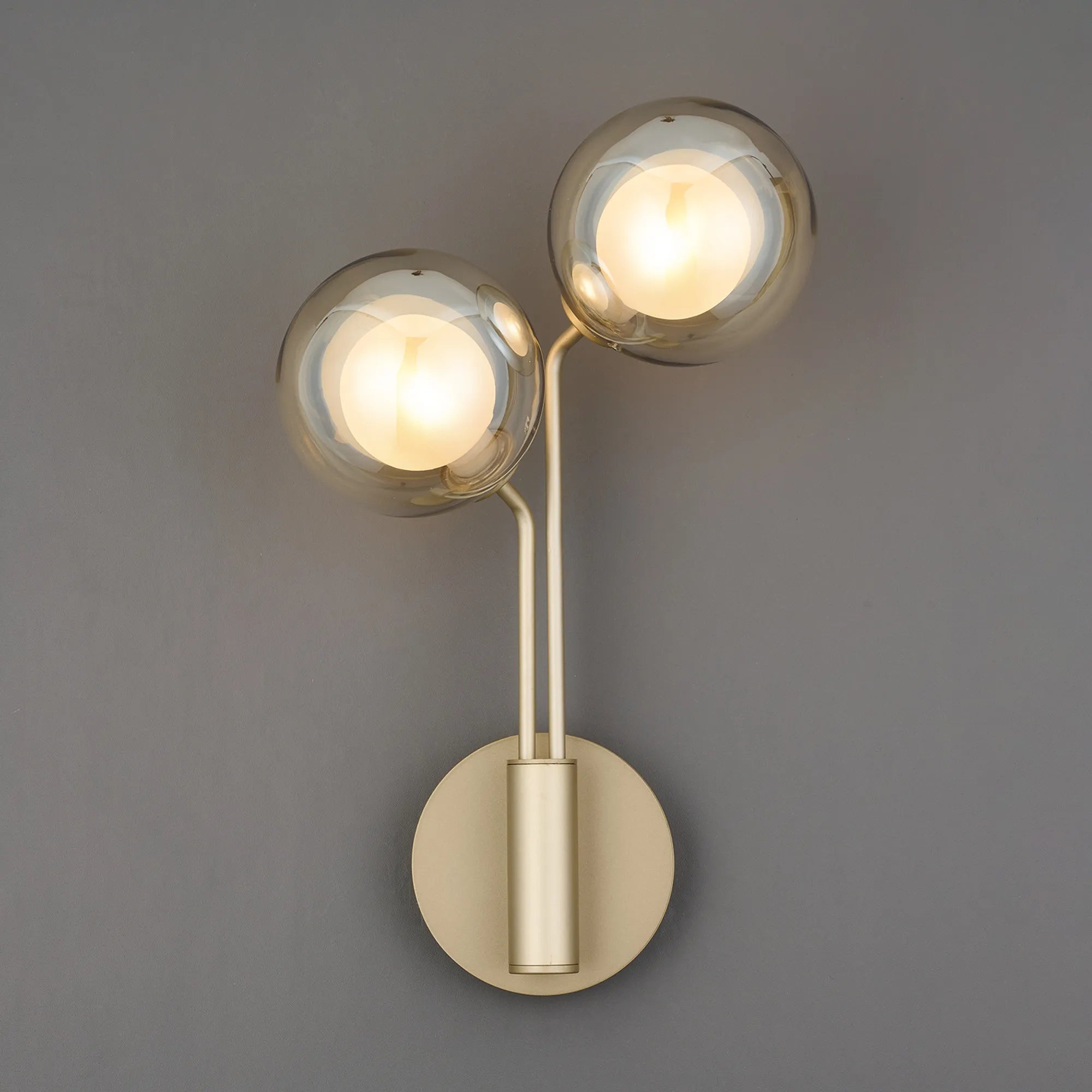 Caledon Wall Light, 2 Light G9, Light Painted Beige- Various Glass Finishes
