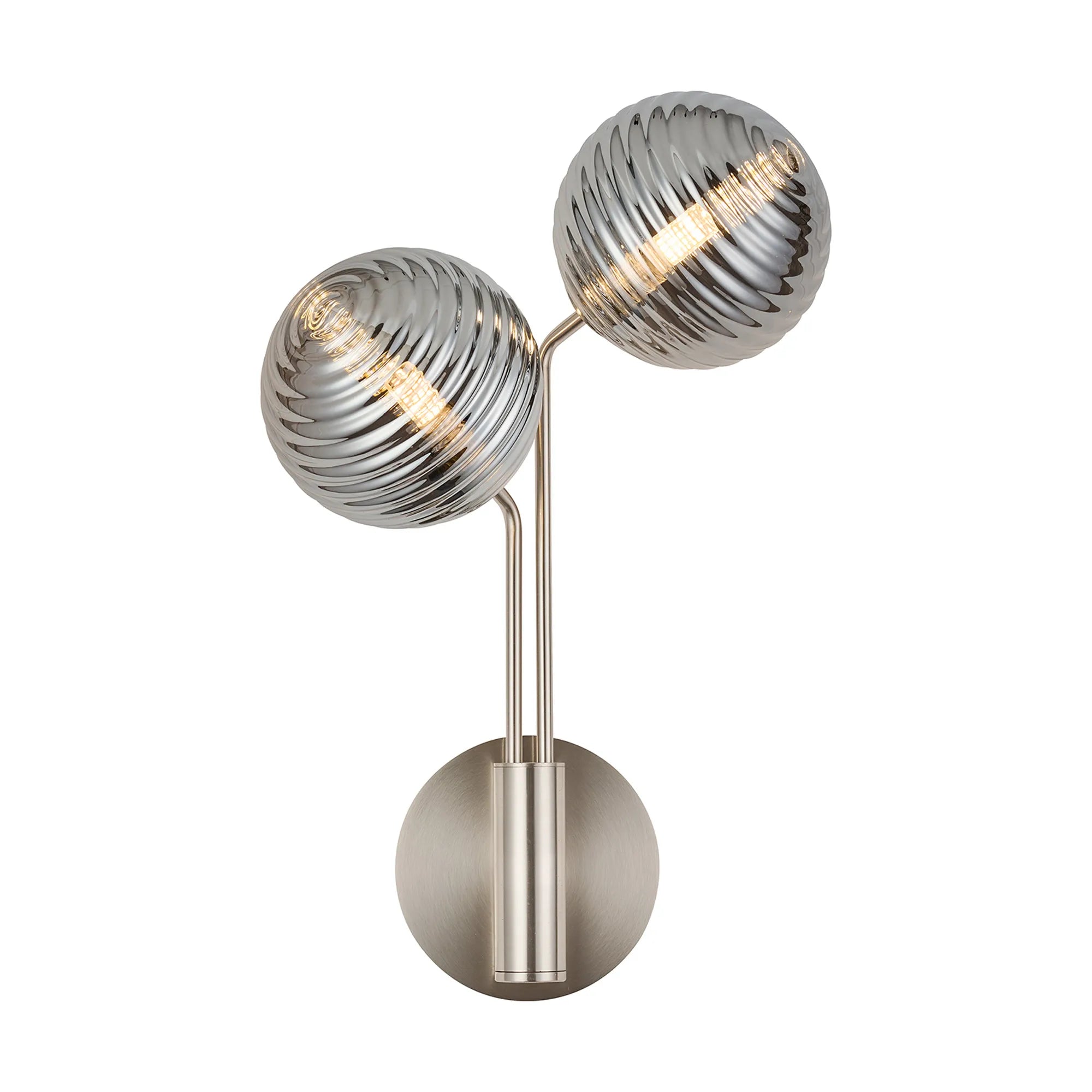 Caledon Wall Light, 2 Light G9, Satin Nickel- Various Glass Finishes