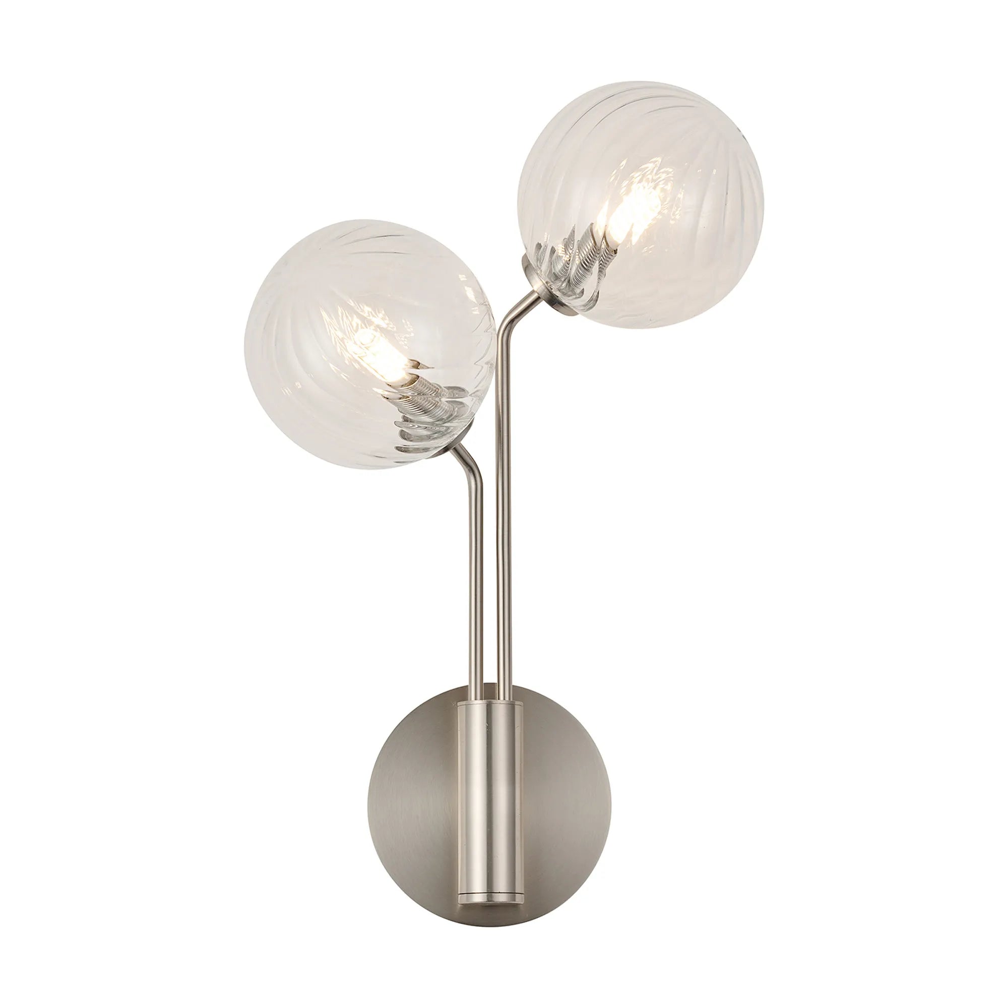 Caledon Wall Light, 2 Light G9, Satin Nickel- Various Glass Finishes