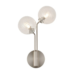 Caledon Wall Light, 2 Light G9, Satin Nickel- Various Glass Finishes