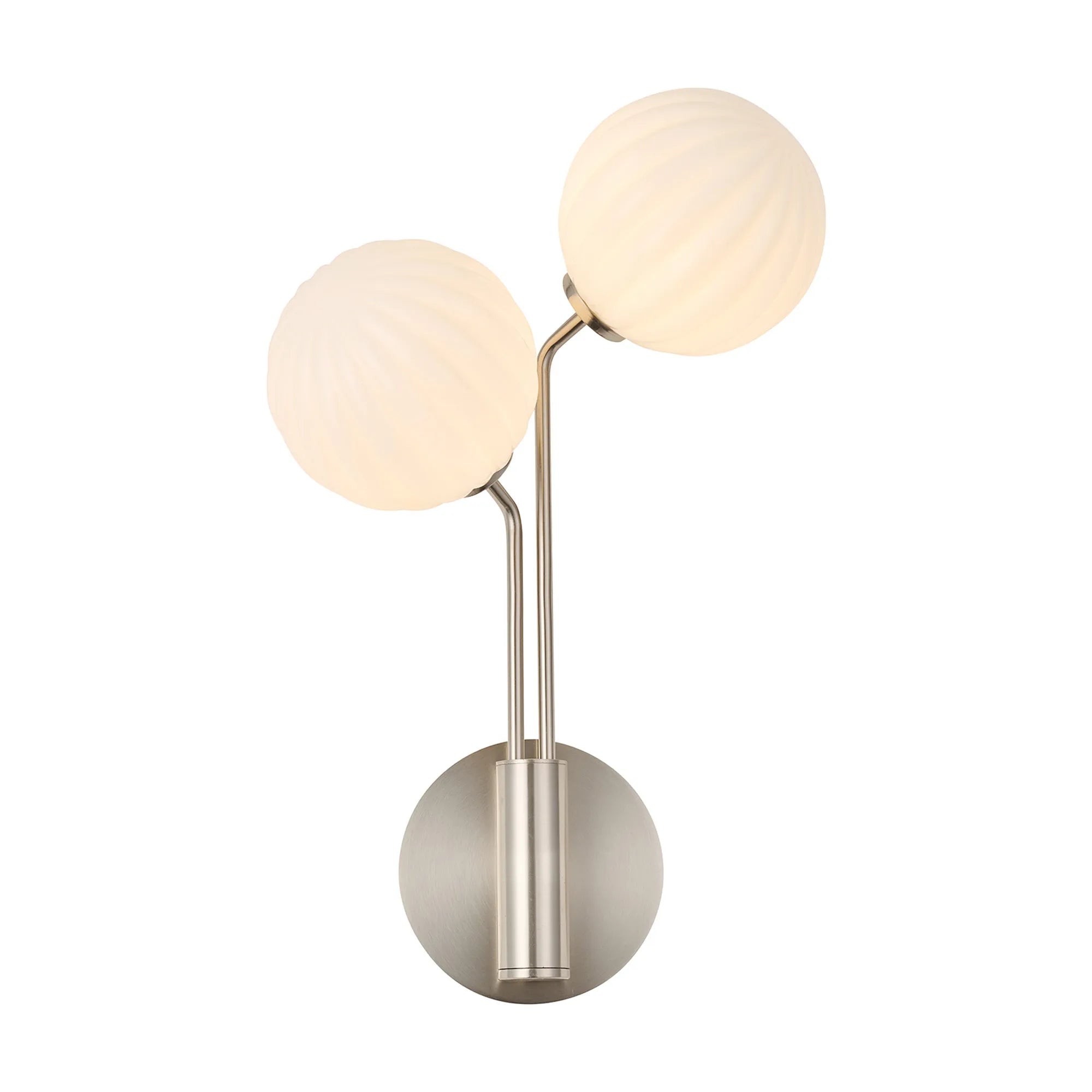 Caledon Wall Light, 2 Light G9, Satin Nickel- Various Glass Finishes