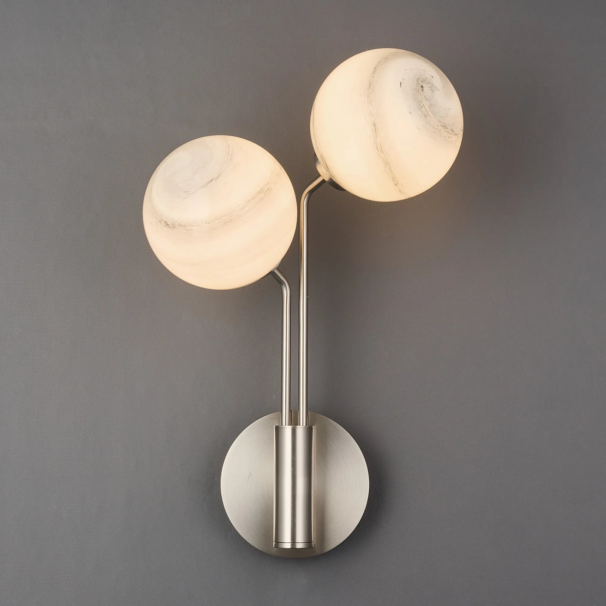 Caledon Wall Light, 2 Light G9, Satin Nickel- Various Glass Finishes