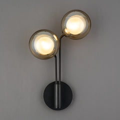 Caledon Wall Light, 2 Light G9, Satin Black- Various Glass Finishes
