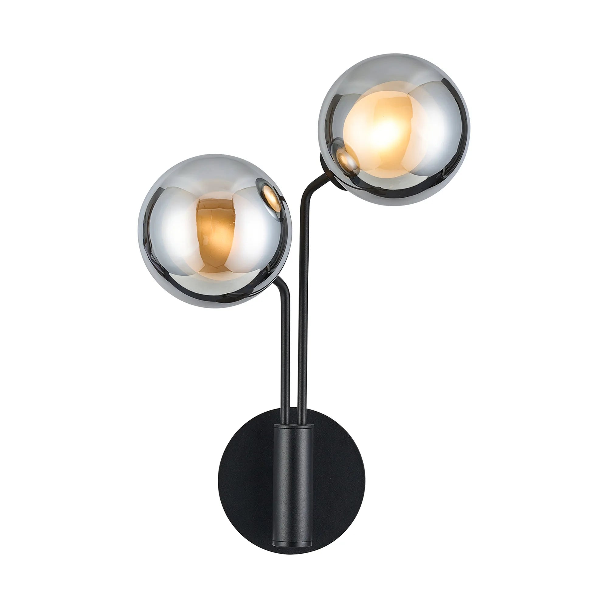 Caledon Wall Light, 2 Light G9, Satin Black- Various Glass Finishes