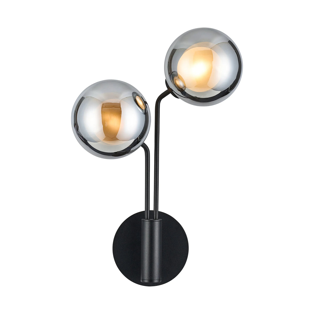 Caledon Wall Light, 2 Light G9, Satin Black- Various Glass Finishes