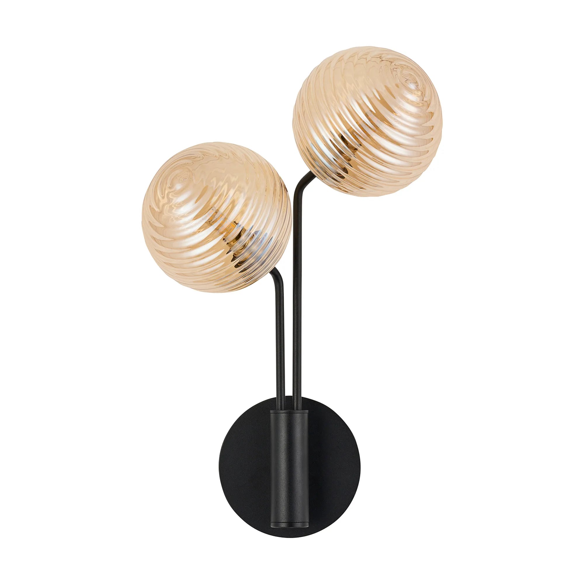 Caledon Wall Light, 2 Light G9, Satin Black- Various Glass Finishes