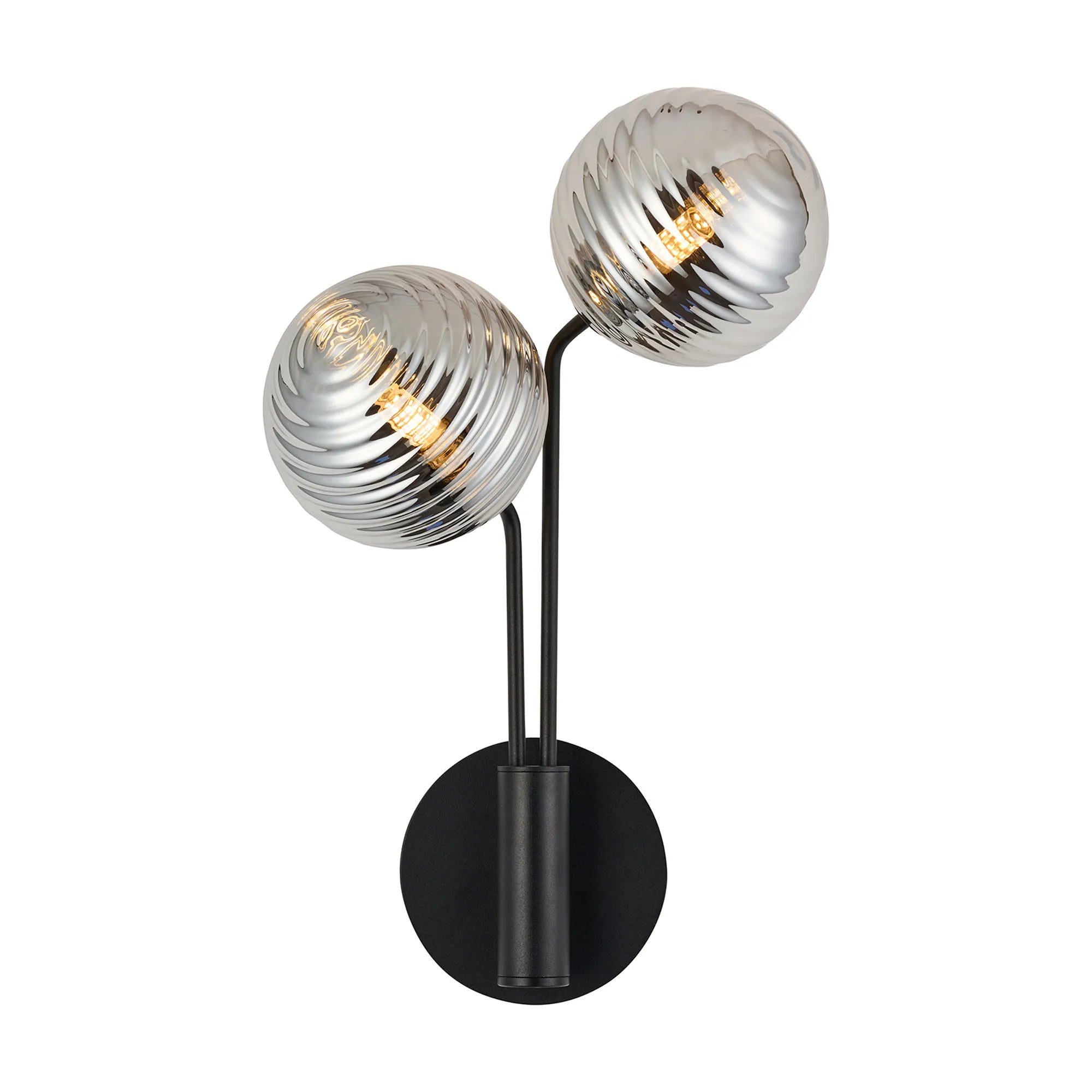 Caledon Wall Light, 2 Light G9, Satin Black- Various Glass Finishes