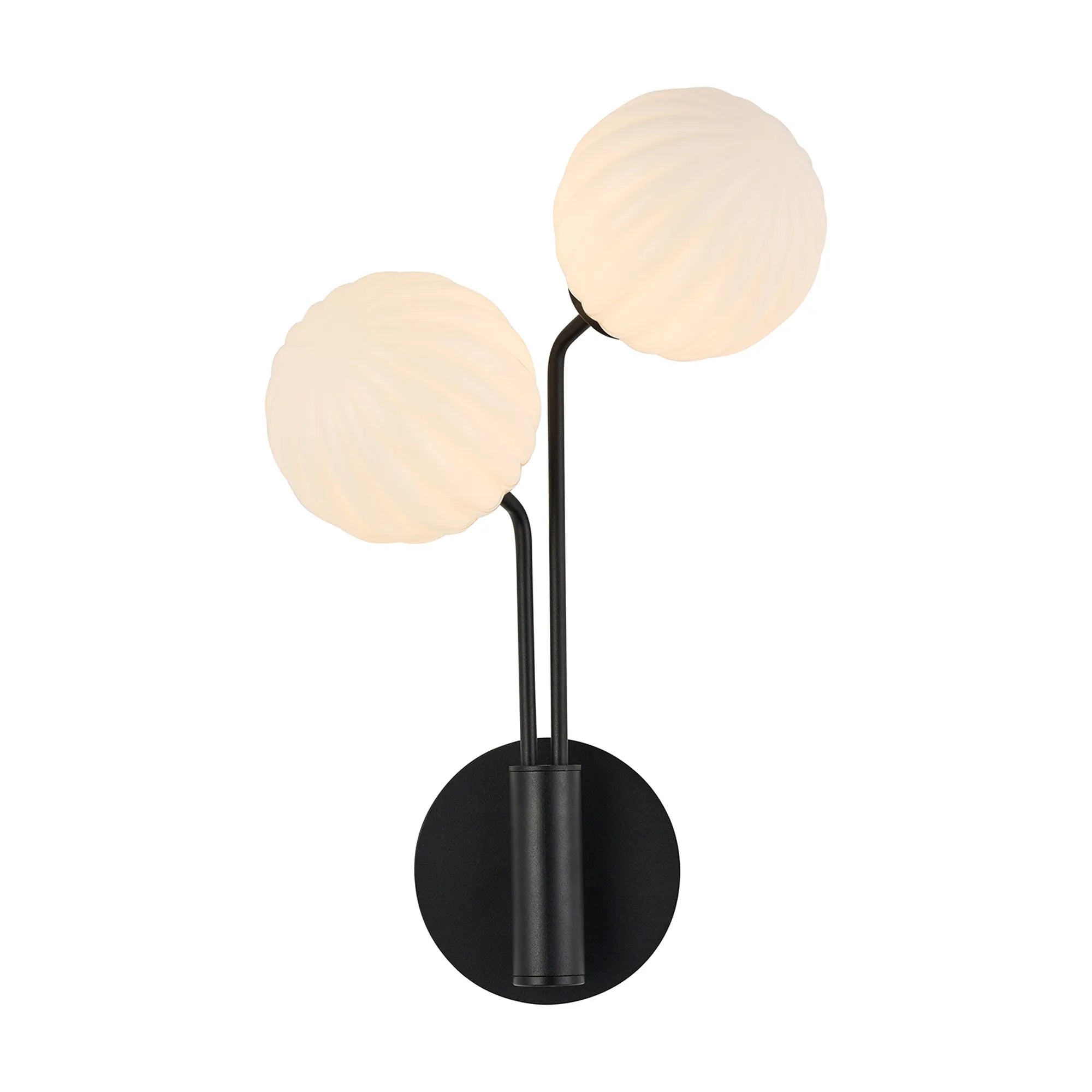 Caledon Wall Light, 2 Light G9, Satin Black- Various Glass Finishes