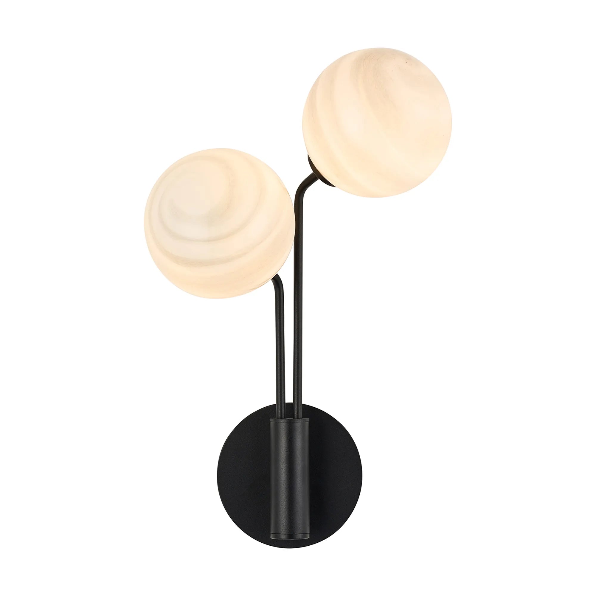 Caledon Wall Light, 2 Light G9, Satin Black- Various Glass Finishes