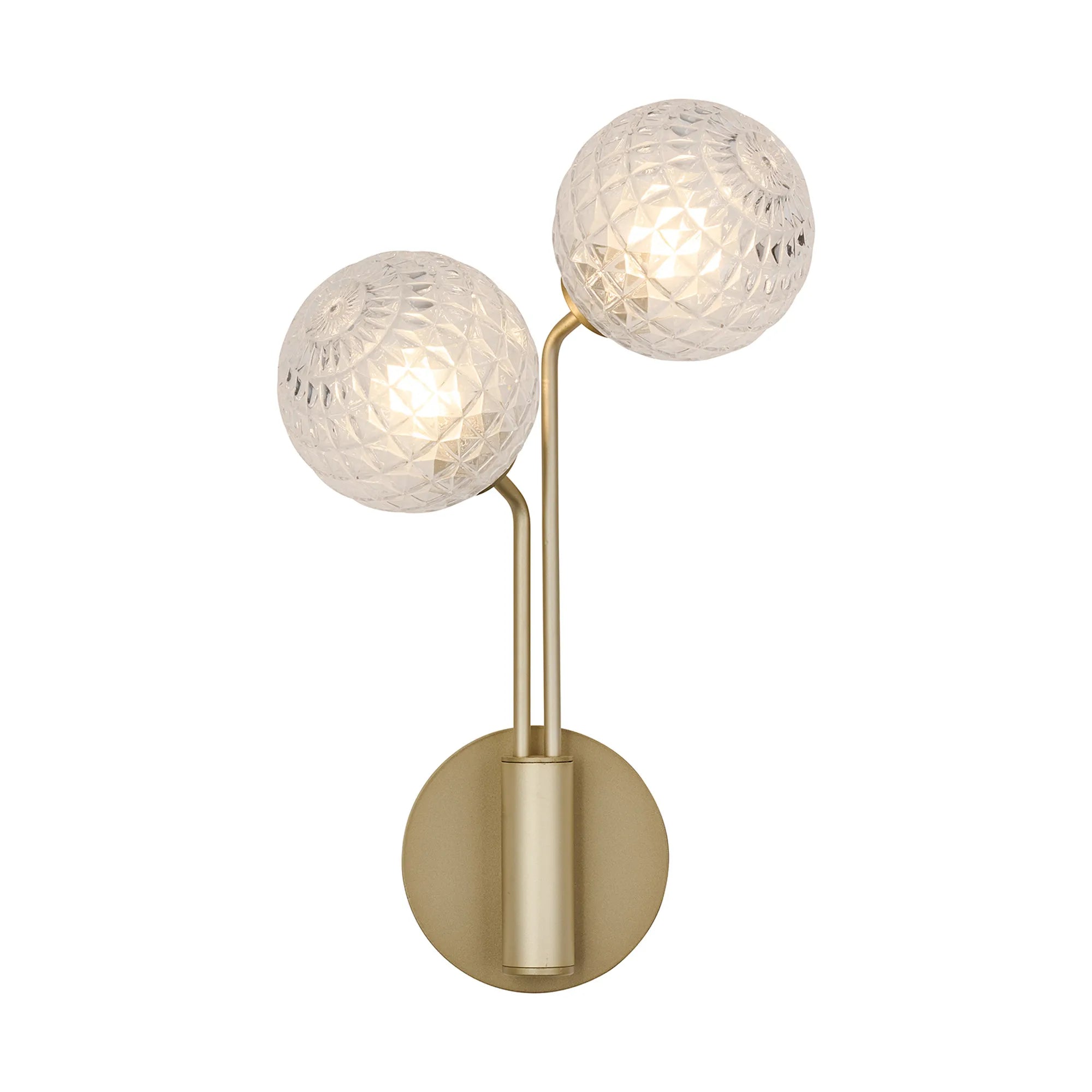 Caledon Wall Light, 2 Light G9, Light Painted Beige- Various Glass Finishes