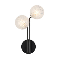 Caledon Wall Light, 2 Light G9, Satin Black- Various Glass Finishes