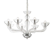 Casanova 8Lt Centre Ceiling Light - White/Smokey Grey/Transparent Finish - Cusack Lighting