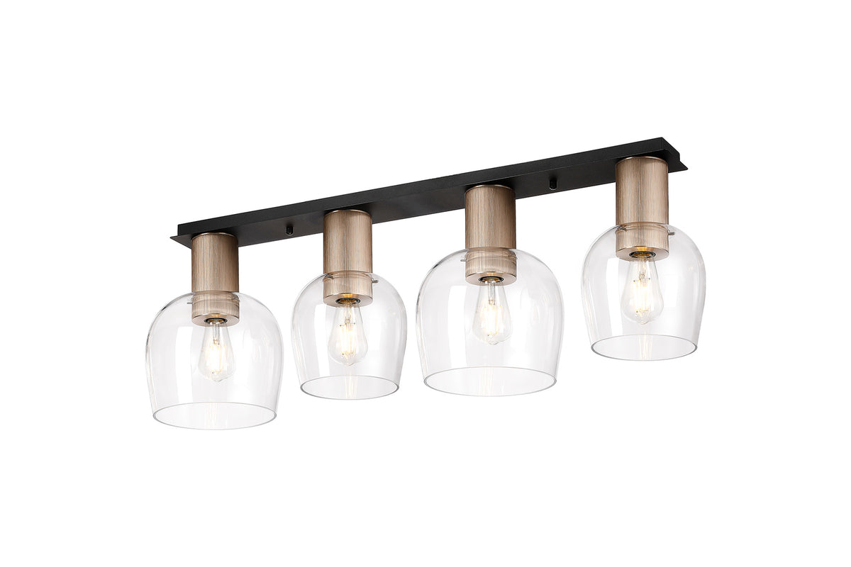 Camden  Linear Ceiling Light, 4 x E27- Various Finishes