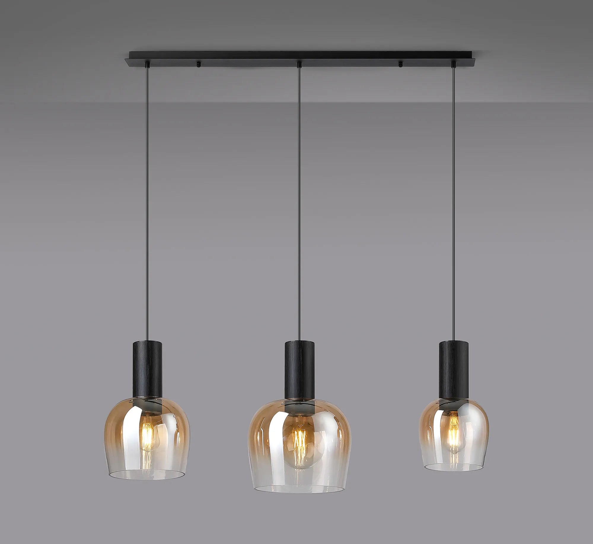 Camden 1m Linear Pendant, 3 x E27- Various Finishes