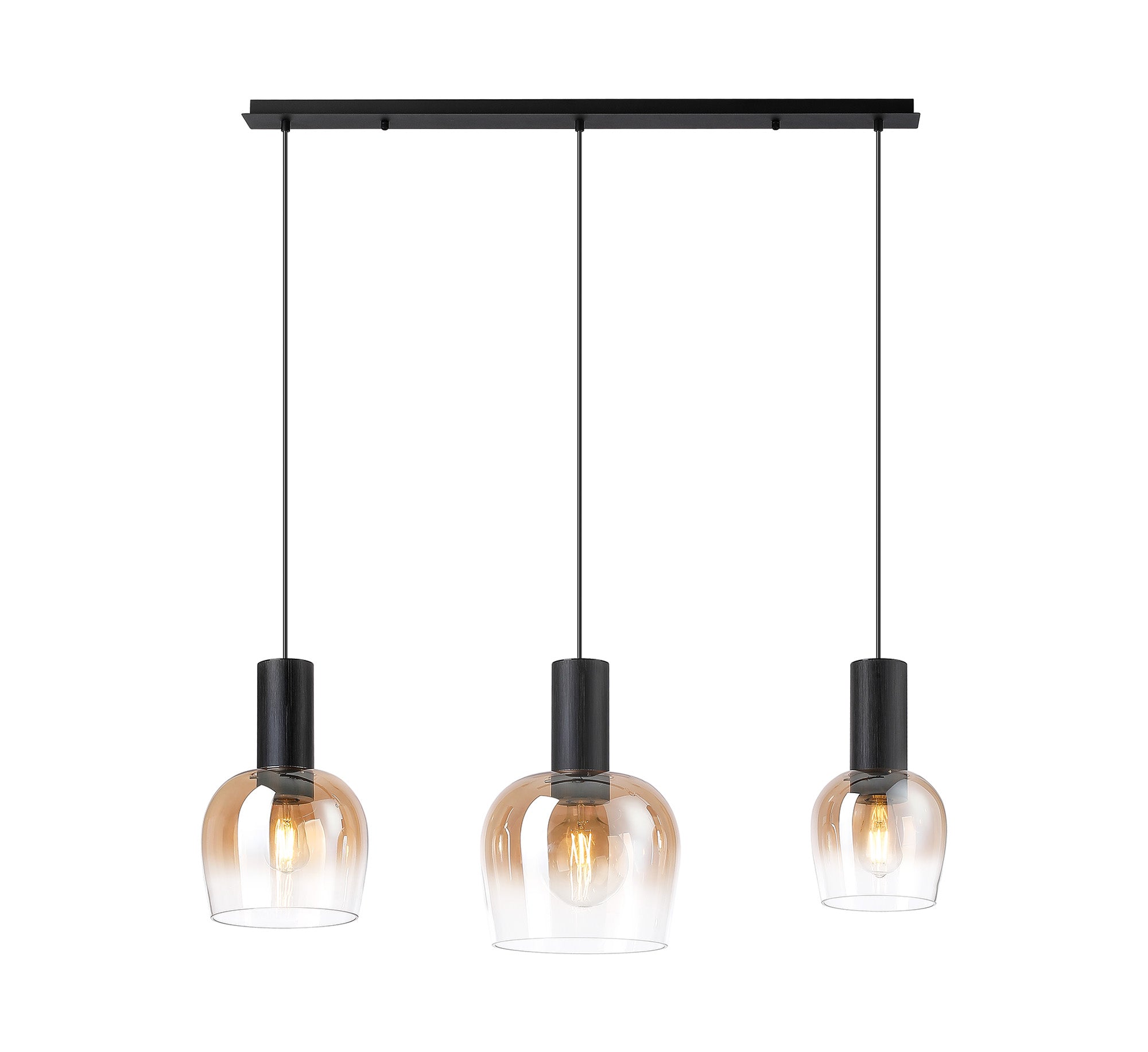Camden 1m Linear Pendant, 3 x E27- Various Finishes