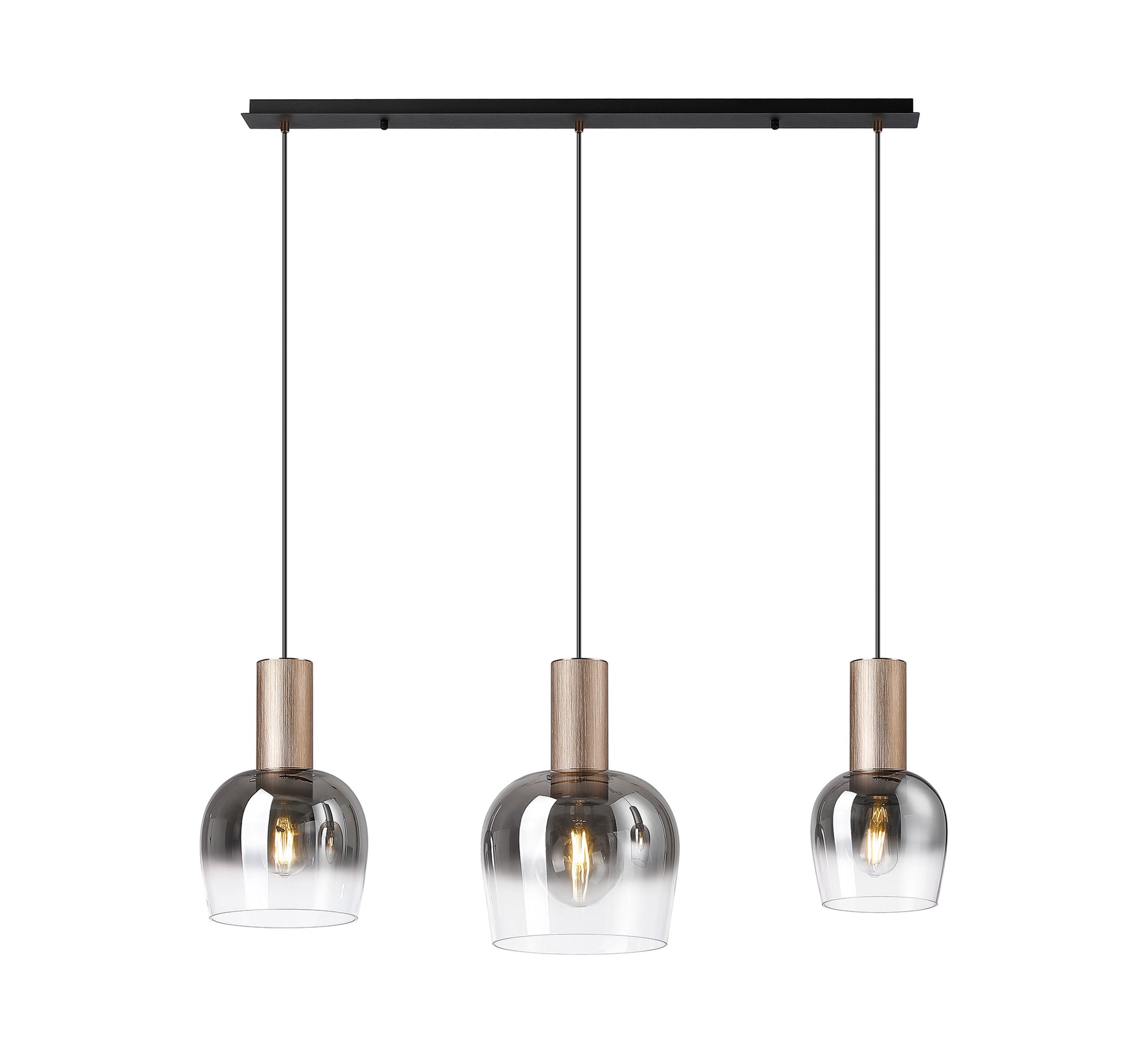 Camden 1m Linear Pendant, 3 x E27- Various Finishes