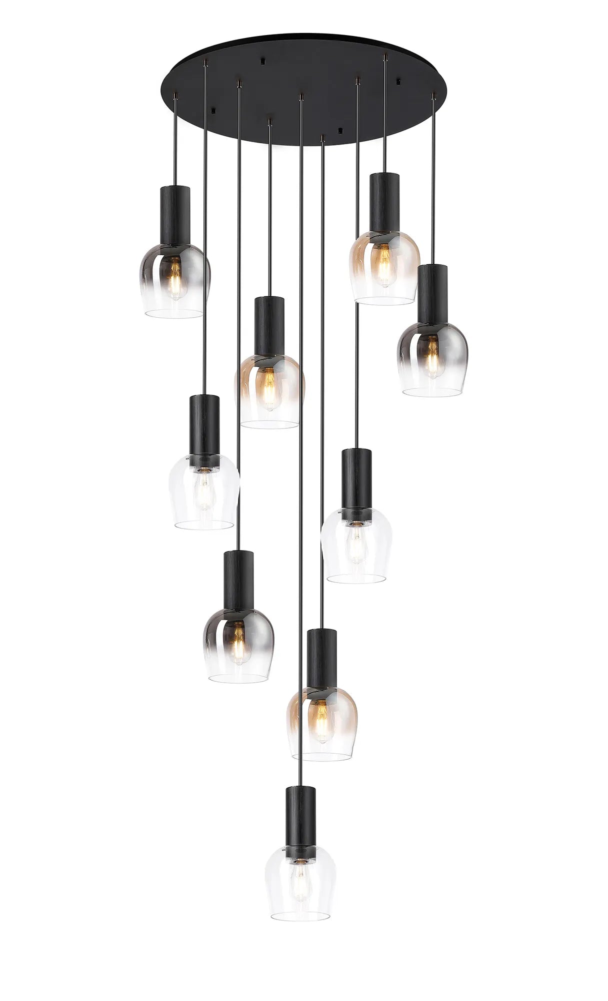 Camden Round Pendant In Various Finishes & Multi Colour Shades