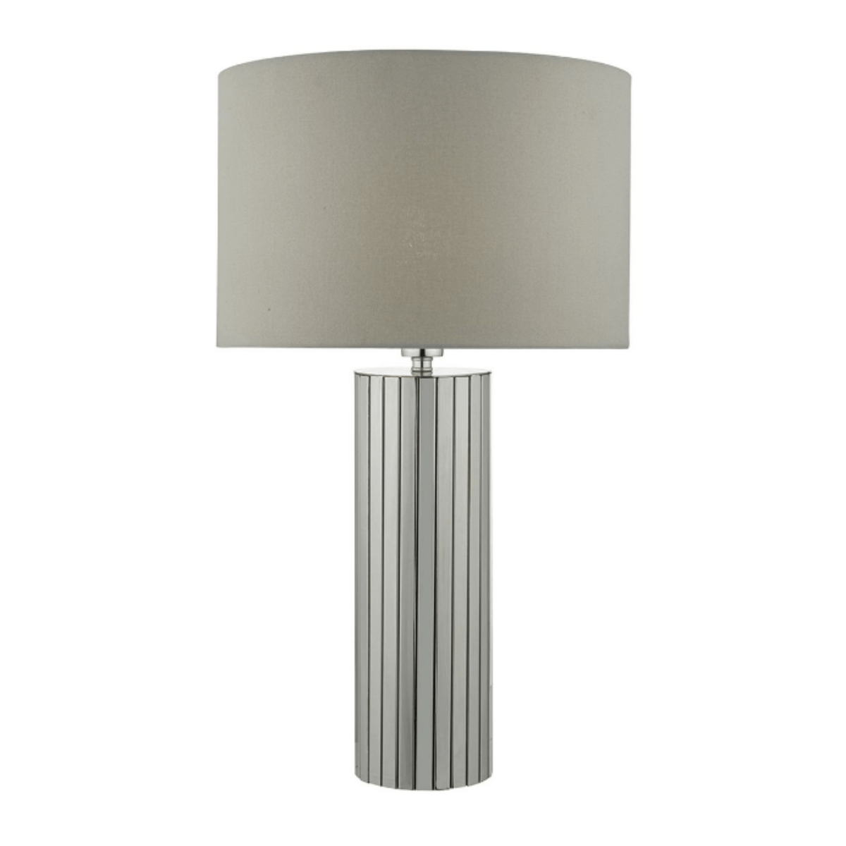 Dar Cassandra Table Lamp Polished Chrome complete with Shade - Cusack Lighting