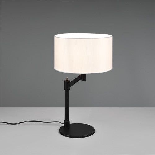 Cassio Table Lamp - Matt Black & White Shade Finish