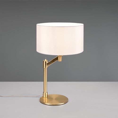 Cassio Table Lamp - Matt Brass & White Shade Finish