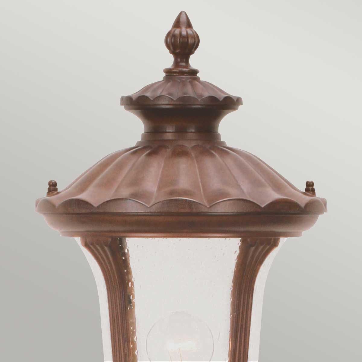 Chicago 1 Light Medium/Large Pillar Lantern - Bronze - Rusty Bronze Patina/Textured Black IP44 E27