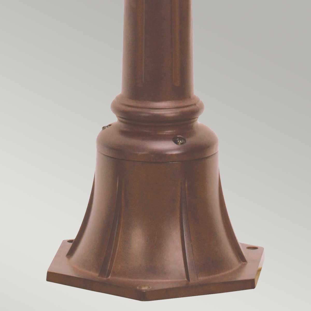 Chicago 1 Light Medium/Large Pillar Lantern - Bronze - Rusty Bronze Patina/Textured Black IP44 E27