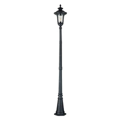 Chicago 1 Light Medium/Large Pillar Lantern - Bronze - Rusty Bronze Patina/Textured Black IP44 E27