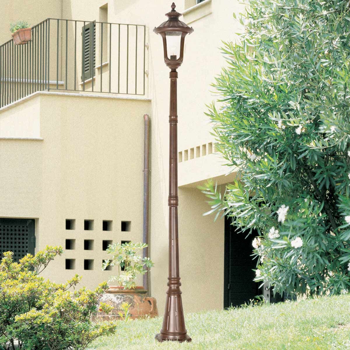 Chicago 1 Light Medium/Large Pillar Lantern - Bronze - Rusty Bronze Patina/Textured Black IP44 E27