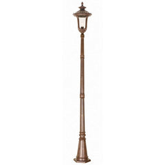 Chicago 1 Light Medium/Large Pillar Lantern - Bronze - Rusty Bronze Patina/Textured Black IP44 E27