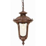 Chicago 1 Light Small Chain Lantern - Rusty Bronze Patina/Textured Black IP44 E27