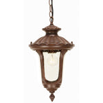 Chicago 1 Light Small Chain Lantern - Rusty Bronze Patina/Textured Black IP44 E27
