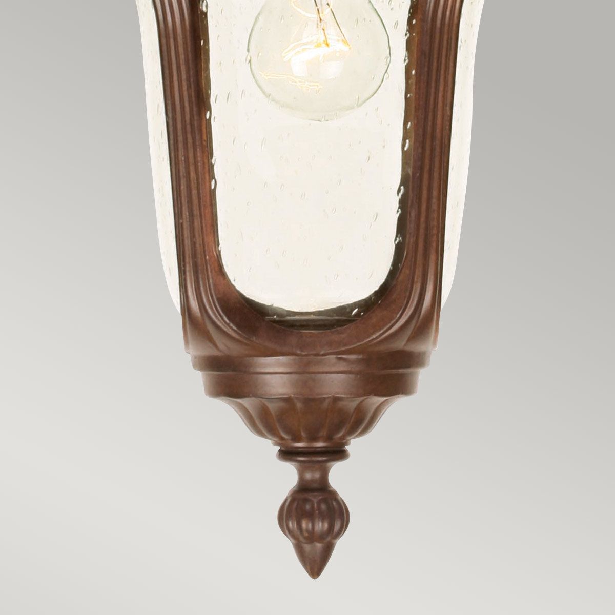 Chicago 1 Light Small Chain Lantern - Rusty Bronze Patina/Textured Black IP44 E27
