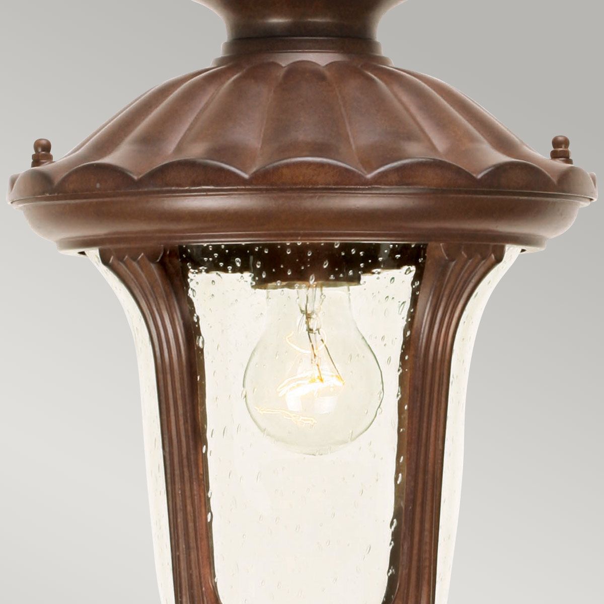 Chicago 1 Light Small Chain Lantern - Rusty Bronze Patina/Textured Black IP44 E27