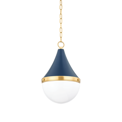 Ciara 1Lt Pendant - Cream/Navy