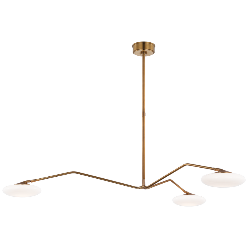 Brindille 3/4Lt Chandelier - Nickel/Brass