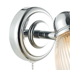 Cedric Bathroom Wall Spotlight IP44 - Polished Chrome/Antique Brass