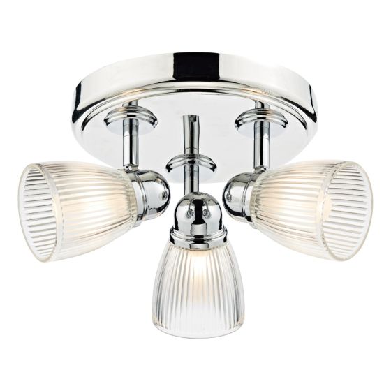 Cedric Bathroom 3Lt Spotlight IP44 - Polished Chrome/Antique Brass