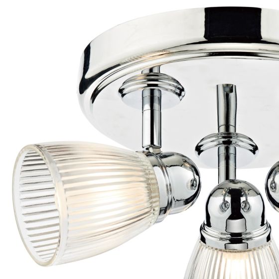 Cedric Bathroom 3Lt Spotlight IP44 - Polished Chrome/Antique Brass