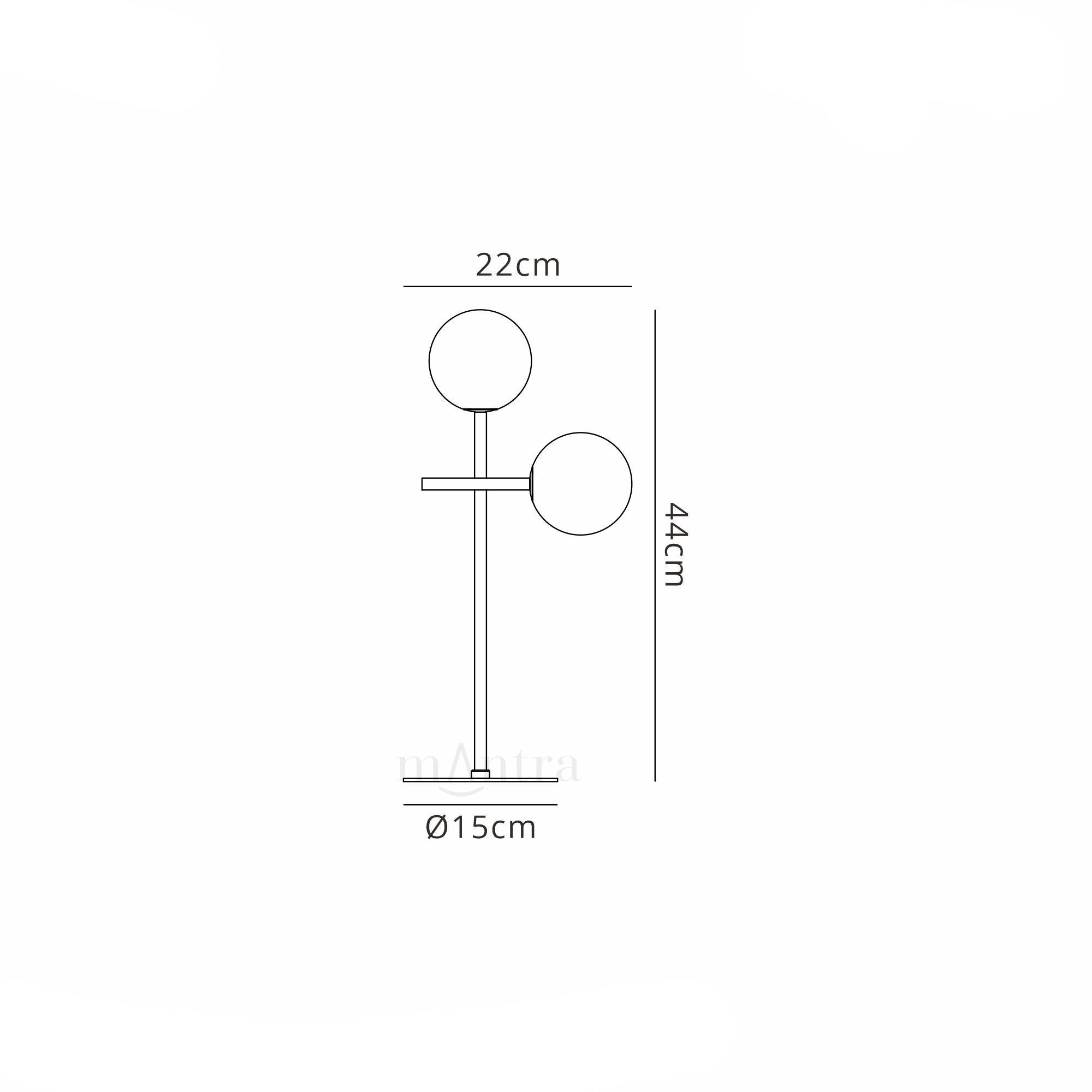 Cellar Table Lamp 2 Light, Replaceable 5W LEDs, 3000K, Black