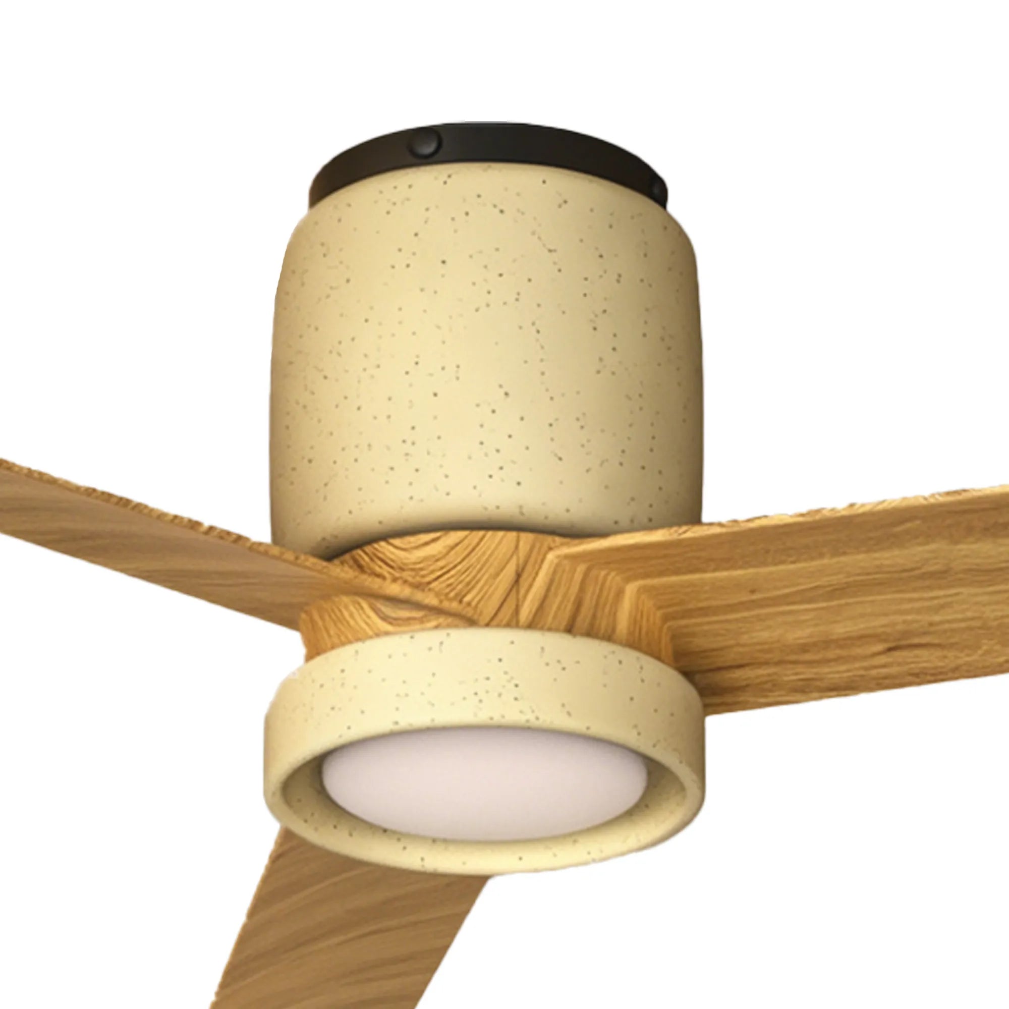 Ceramica M 1.2m LED Dimmable Ceiling Light With Built-In DC Fan- White/ Beige