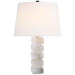 Square Chunky Stacked Table Lamp - Alabaster