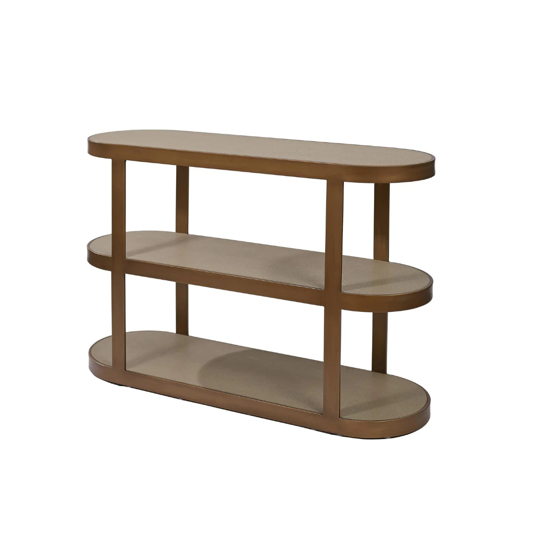 Chamonix Console Table - Soft Sandstone Leatherette Finish