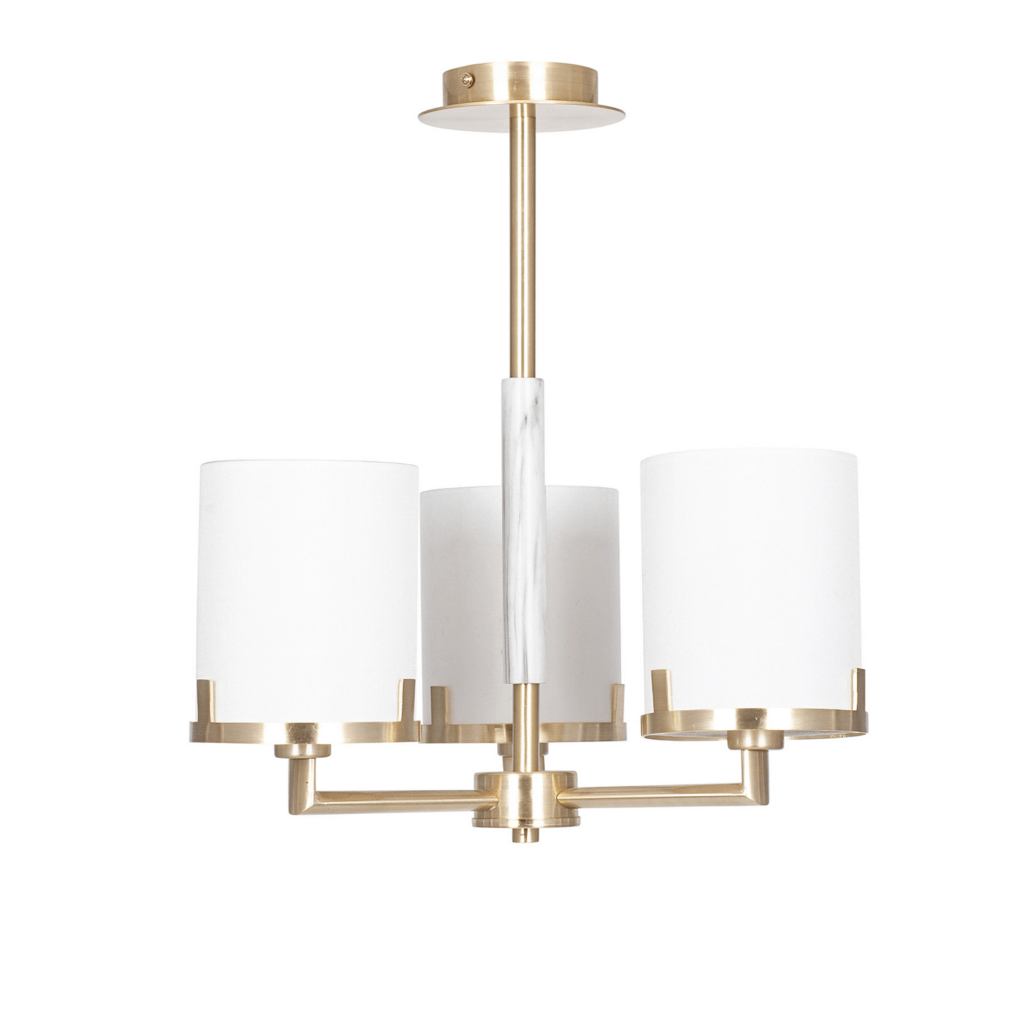 Champagne Gold Metal Marble Effect 3 Arm Pendant - Cusack Lighting