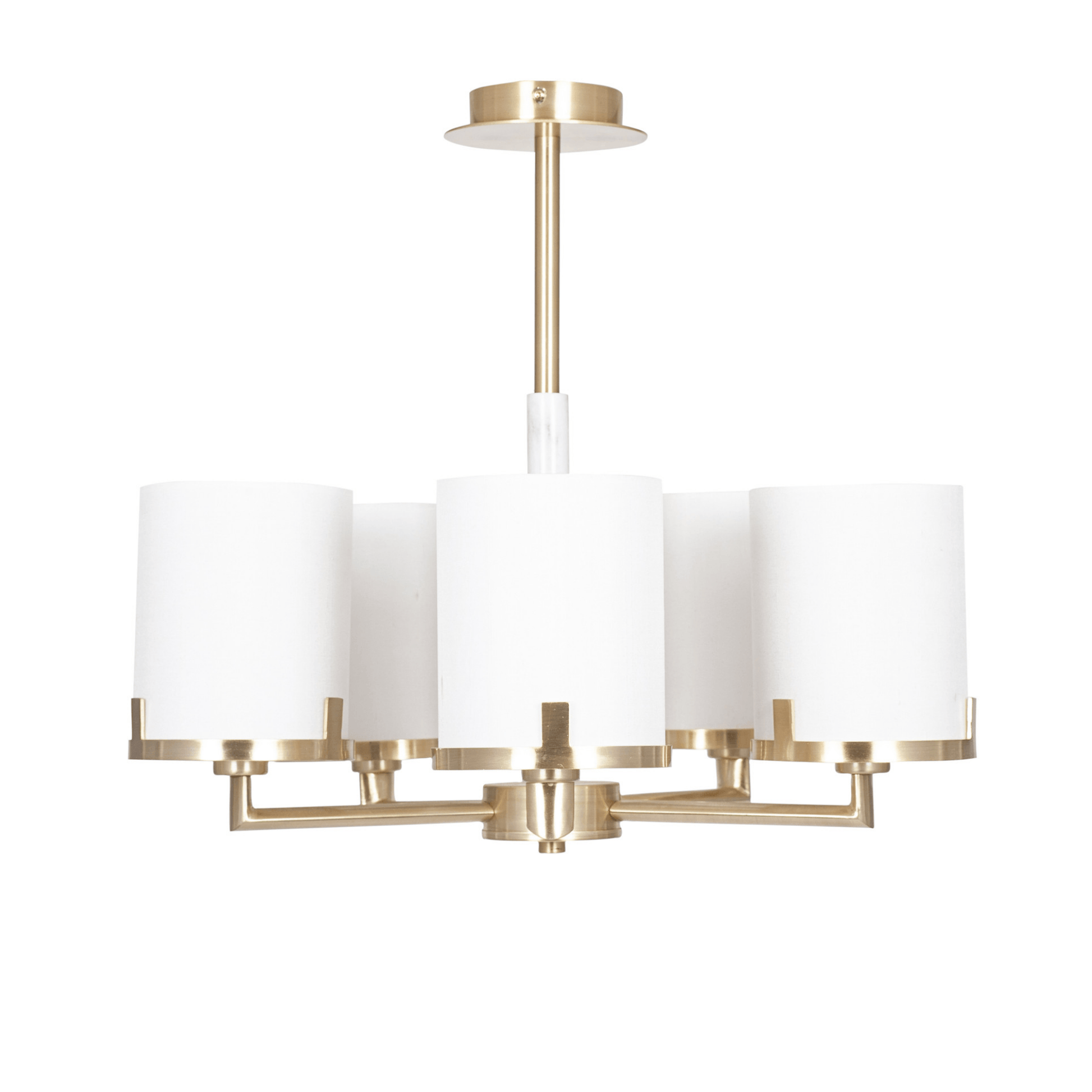 Champagne Gold Metal Marble Effect 5 Arm Pendant - Cusack Lighting