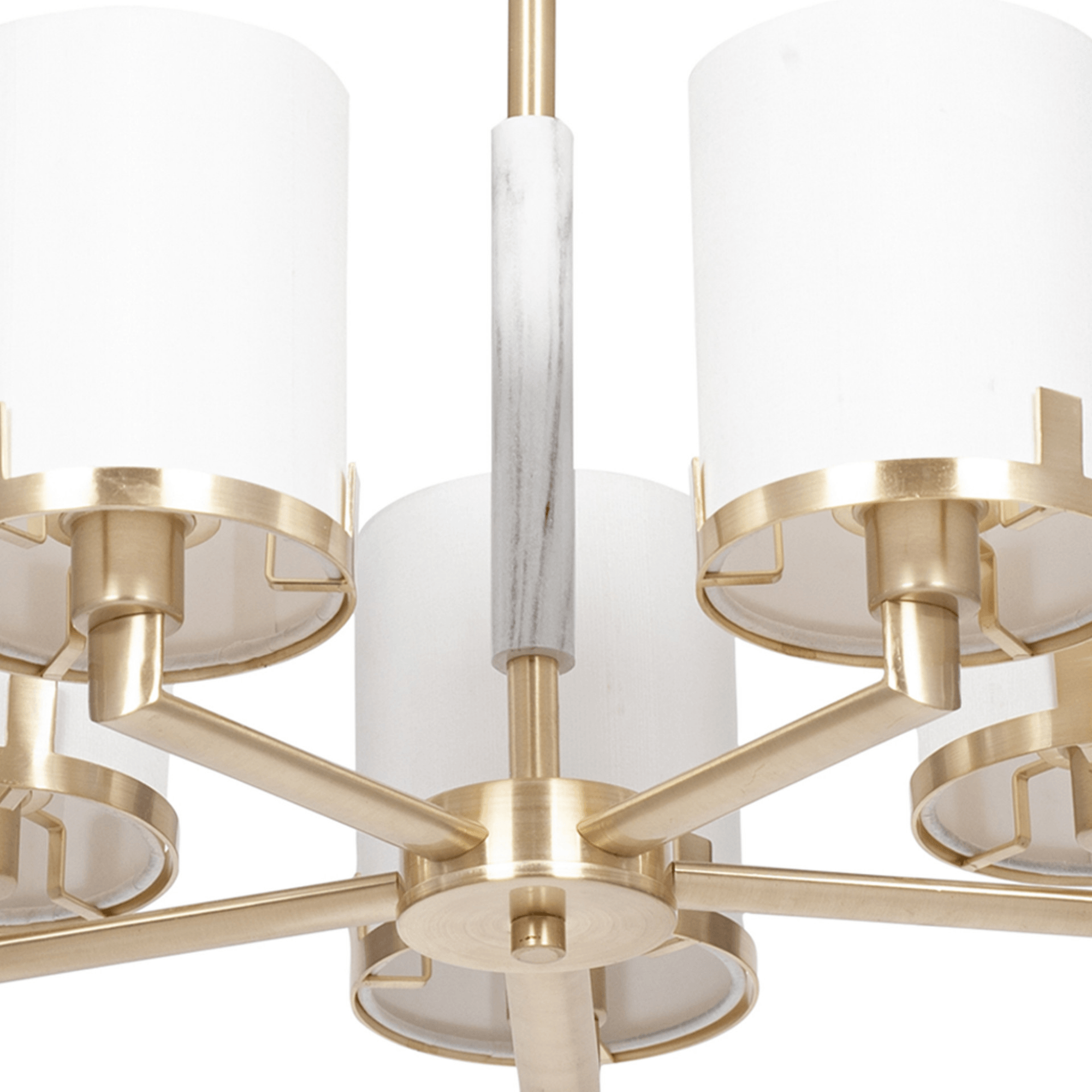 Champagne Gold Metal Marble Effect 5 Arm Pendant - Cusack Lighting