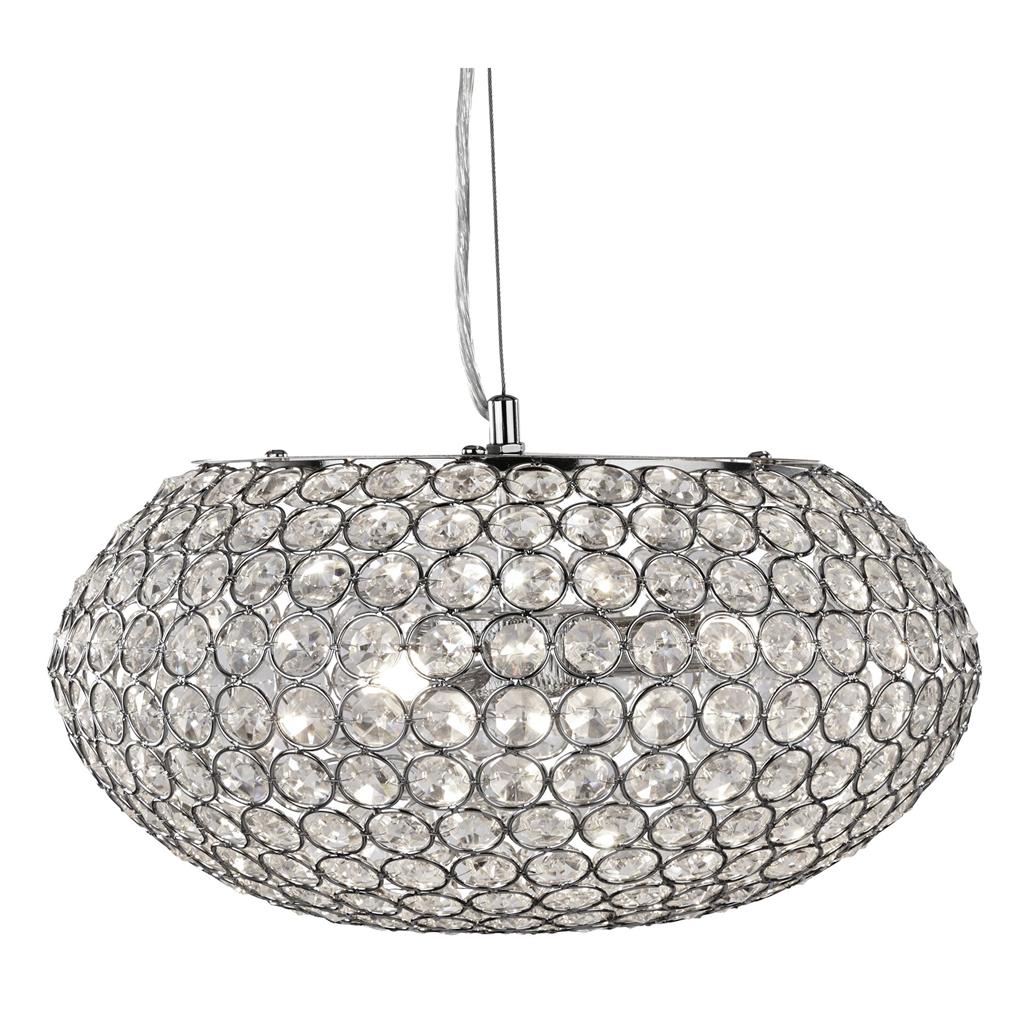 Chantilly 3Lt Crystal Ceiling Light - Chrome Metal & Crystal Buttons