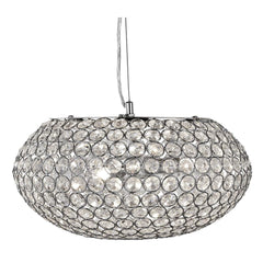 Chantilly 3Lt Crystal Ceiling Light - Chrome Metal & Crystal Buttons