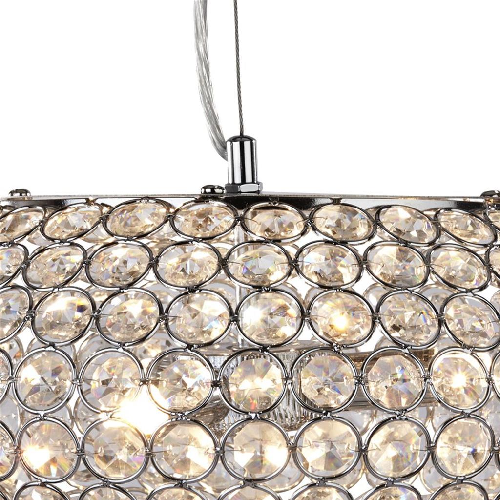 Chantilly 3Lt Crystal Ceiling Light - Chrome Metal & Crystal Buttons